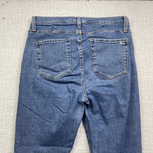 Y2K Tommy Jeans High Rise Curve Legging Light Blue Skinny Denim Womens Size 8 - Picture 10 of 13